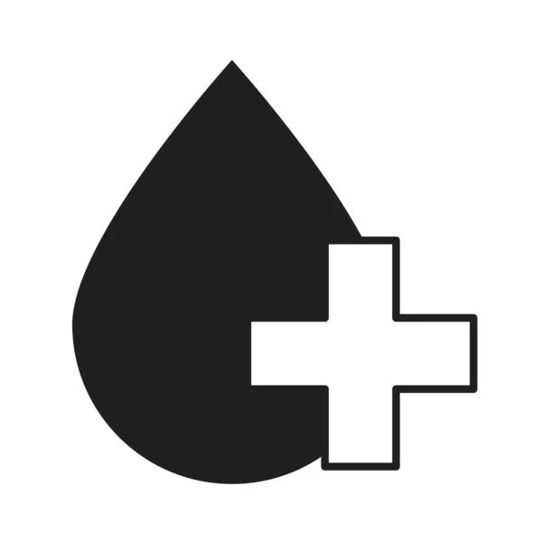 Донорство крові благодійність охорона здоров'я медичний та лікарняний піктограма силует стиль значок — стоковий вектор