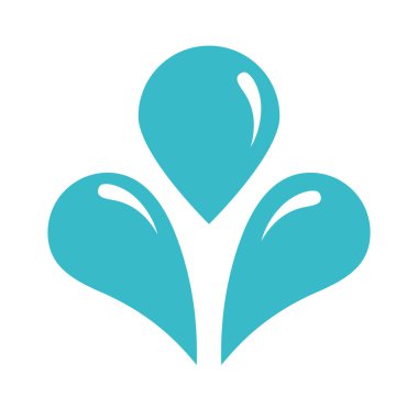 Su kabarcığı doğa sıvı mavi siluet biçimi simgesi bırakır