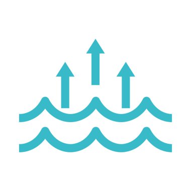 Su dalgaları buharlaşma doğa sıvı mavi siluet tarzı simge
