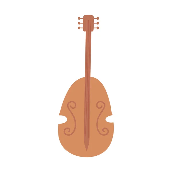 Viool muziekinstrument string geïsoleerd pictogram witte achtergrond — Stockvector