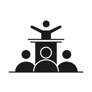 İş adamları seminer yönetimi başarılı bir siluet stili simgesi geliştiriyor