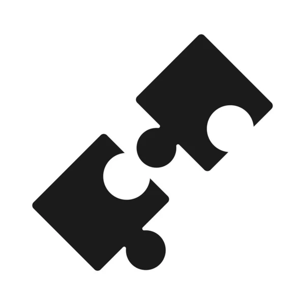 Puzzels stuk teamwork idee silhouet stijl pictogram — Stockvector