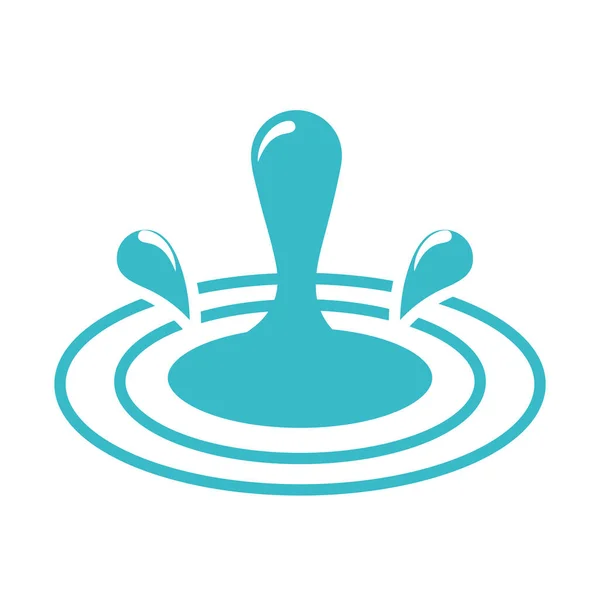 Salpicadura gotas de agua ola naturaleza líquido azul silueta estilo icono — Vector de stock