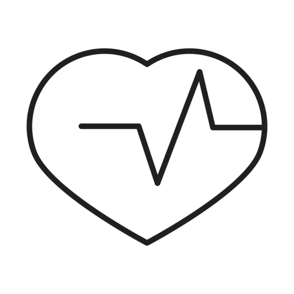 Corazón latido cardiología salud médico y hospital pictograma línea estilo icono — Vector de stock