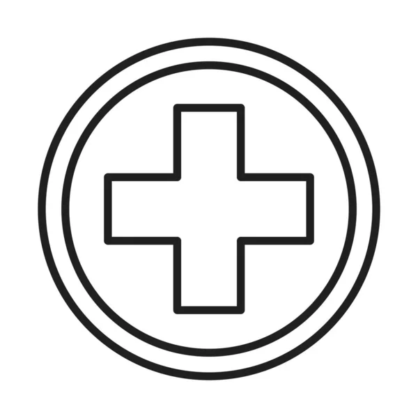 Kreuz-Symbol Gesundheitswesen medizinische und Krankenhaus Piktogrammlinie Stil-Symbol — Stockvektor