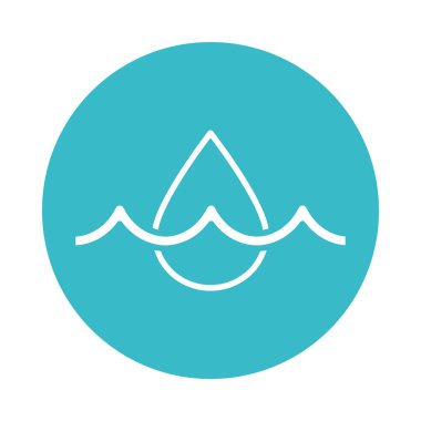 Su damlası zengin doğa sıvı mavi blok biçim simgesi