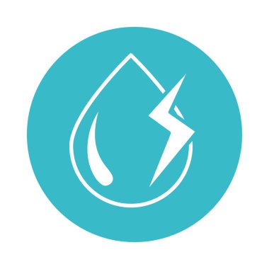 Su damlası gök gürültüsü hava durumu sıvı mavi blok tarzı simge