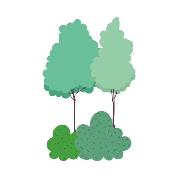 Árbol vegetación follaje bosque aislado icono diseño blanco fondo — Vector de stock