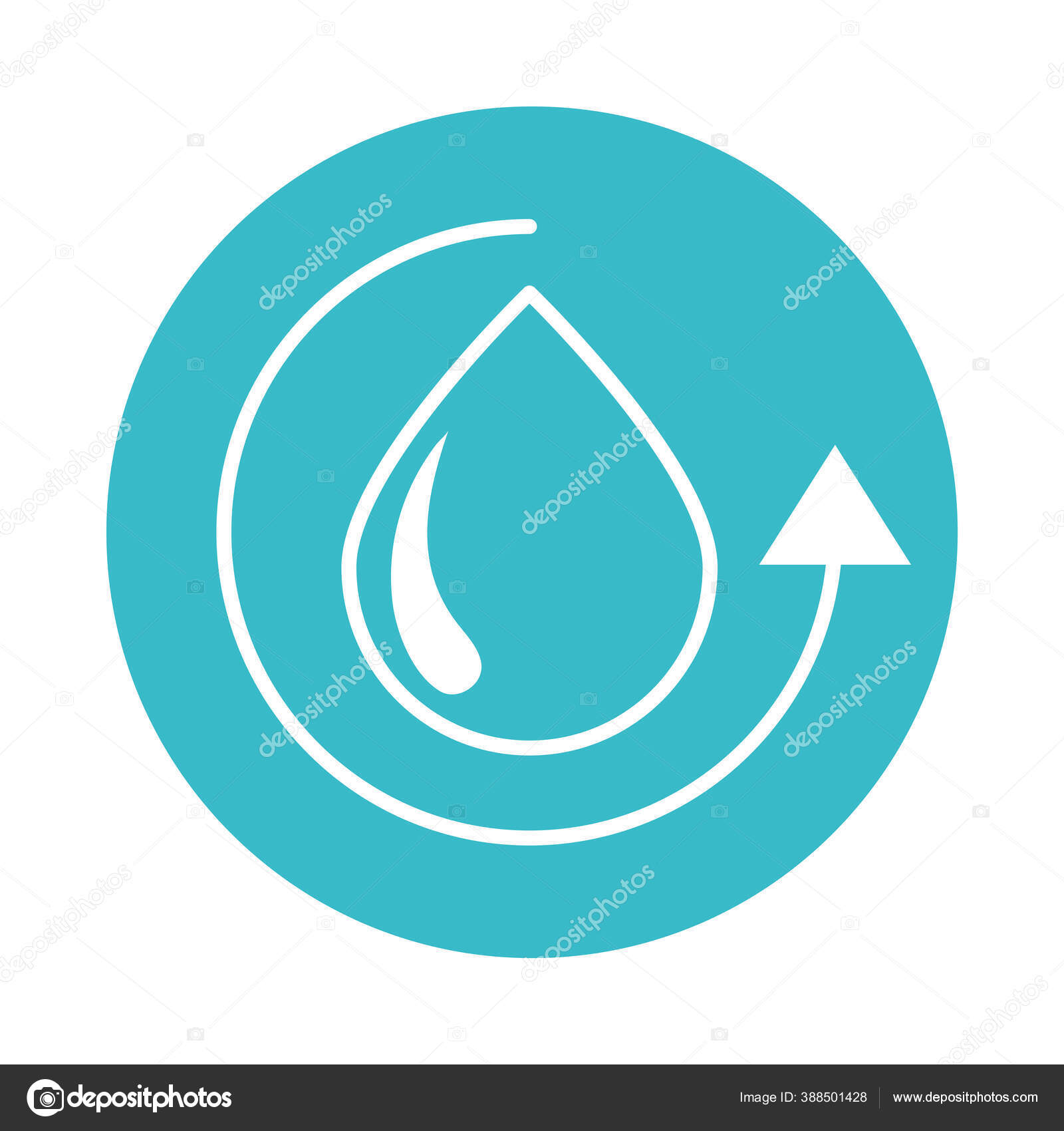 Water drop cycle nature liquid blue block style icon Stock Vector Image