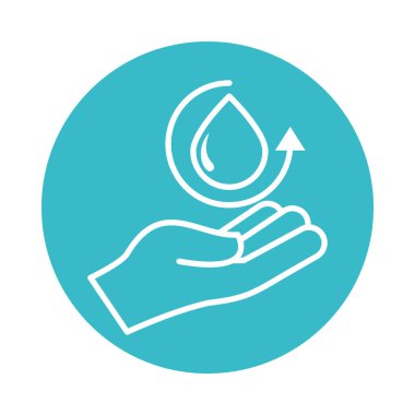 Elle kaydet su damlası doğa sıvı mavi blok biçimi simgesi