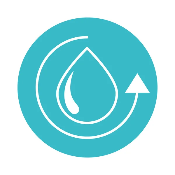 Agua gota ciclo naturaleza líquido azul bloque estilo icono — Archivo Imágenes Vectoriales