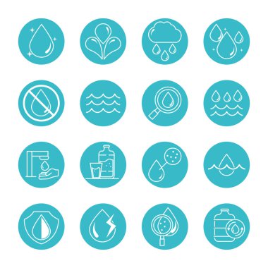 su doğal sıvıyı düşürür çevreyi, içeceği, mavi blok biçim simgeleri ayarlanır