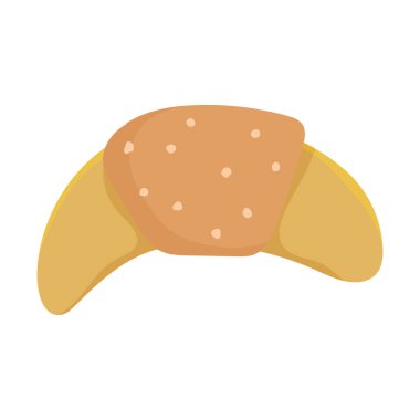 Taze kruvasan fırını yiyeceği izole edilmiş ikon tasarımı