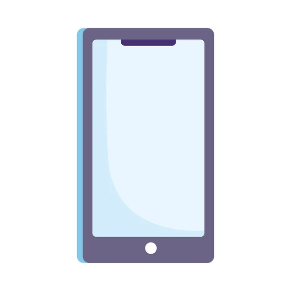 Teléfono inteligente dispositivo tecnología digital aislado icono diseño fondo blanco — Vector de stock