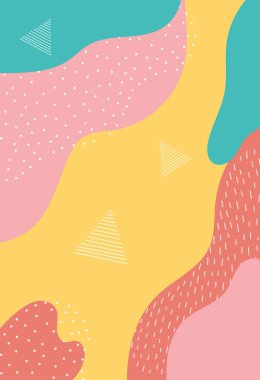 Memphis stili soyut dekorasyon deseni benek şablonu tasarımı