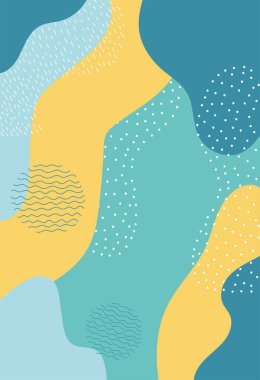 memphis stili soyut dekorasyon deseni benekli poster