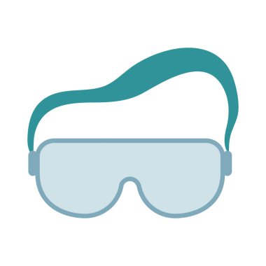 covid 19 koronavirüs, gözlük koruması, önleme salgını salgını salgını düz tasarım ikonu