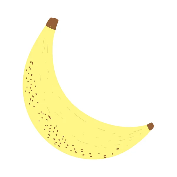 Banano fruta fresca nutrición alimentos aislados icono diseño fondo blanco — Vector de stock
