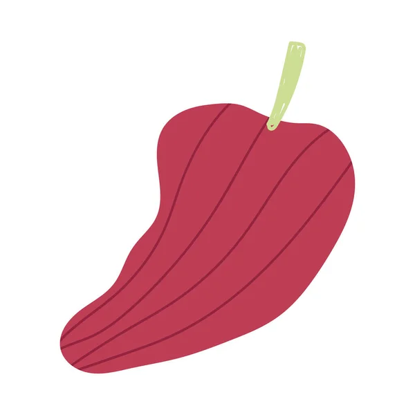 레드 벨 페퍼 야채 신선 한 영양 식품외진 아이콘 디자인 — 스톡 벡터