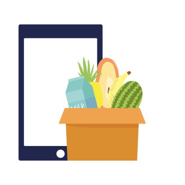 Çevrimiçi pazar, akıllı telefon ödeme ve sipariş teknolojisi, gıda bakkalının eve teslimatı