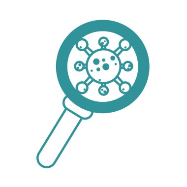 covid 19 coronavirüs, virüs patojen büyüteç analizi, önleme salgını salgını salgın tasarım ikonu