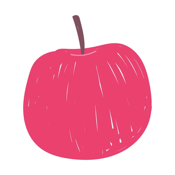 Manzana fruta fresca nutrición alimentos aislados icono diseño fondo blanco — Vector de stock