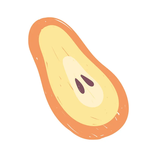 Fetta papaia frutta fresco isolato icona disegno bianco sfondo — Vettoriale Stock