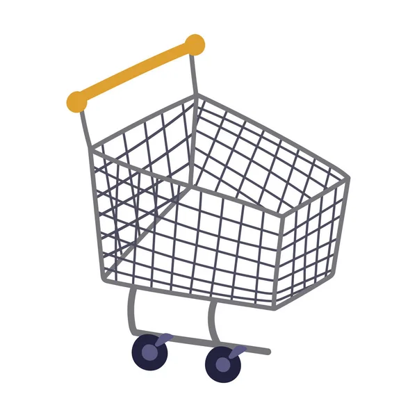 Shopping cart market commerce isolated icon design white background — Stock Vector