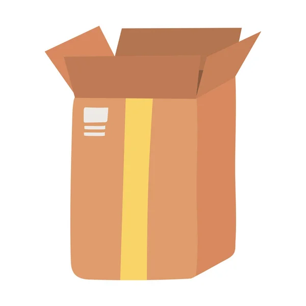 Caja de cartón de entrega abierta icono de diseño aislado frágil — Vector de stock