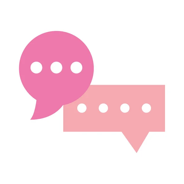 Tal bubblor meddelande chatt sms isolerad design ikon vit bakgrund — Stock vektor