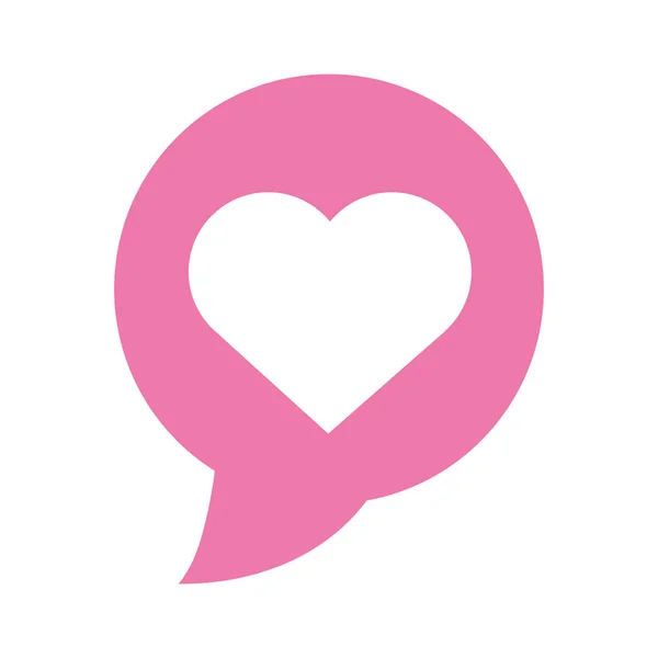 Amor romântico coração discurso bolha isolado design ícone — Vetor de Stock