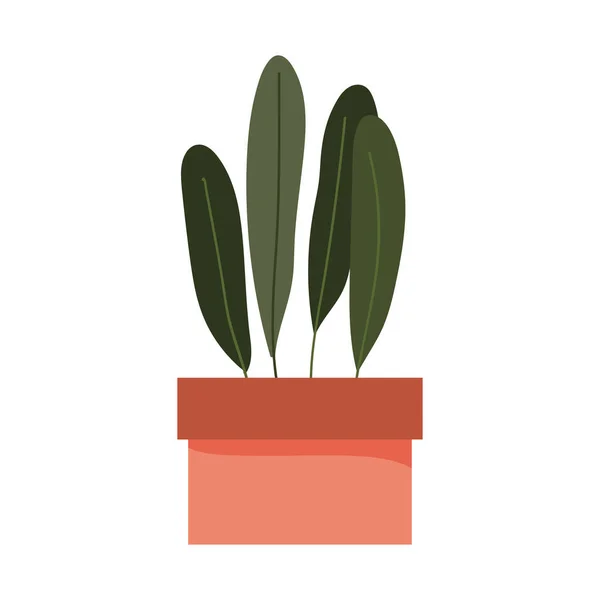 Topfpflanze Laub Dekoration Innenraum isoliert Design-Ikone weißen Hintergrund — Stockvektor