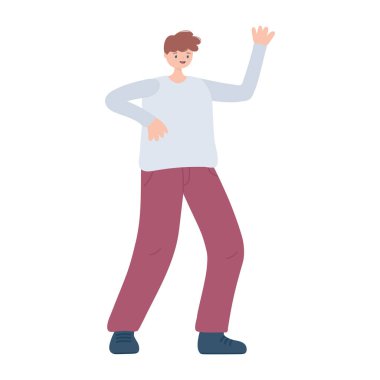 Mutlu genç adam karakteri karikatürü izole tasarım ikonu