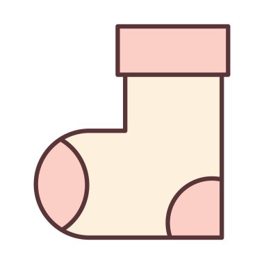 bebek için küçük çorap giysileri, bebek kıyafetleri çizgi ve doldurma simgesi