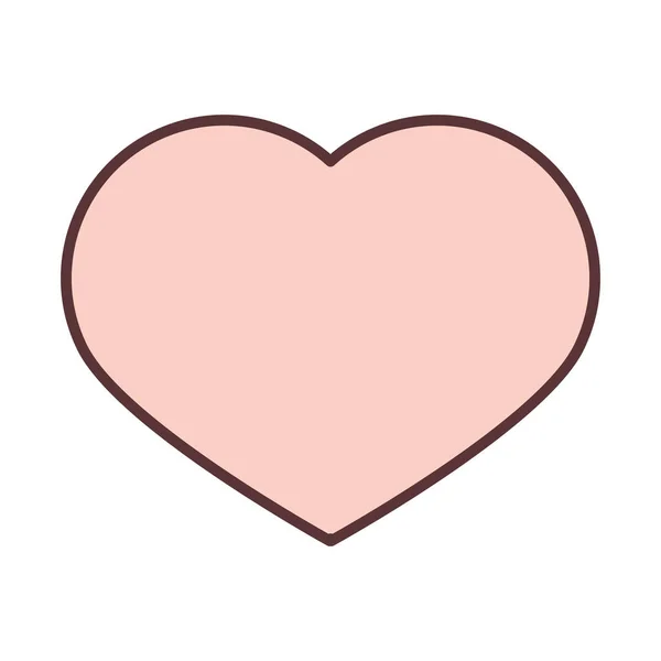 Love heart romantic feeling line and fill icon — Stock Vector