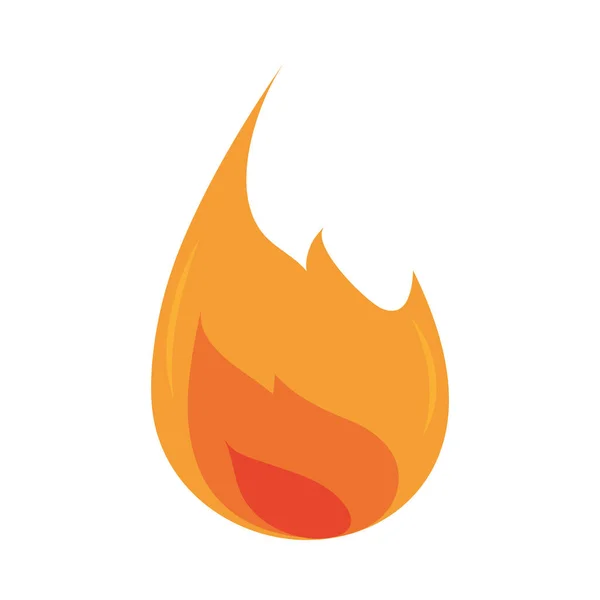 Fuego llama quema brillo caliente diseño plano icono — Archivo Imágenes Vectoriales