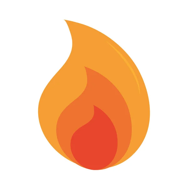 Vuur vlam branden warm gloeien plat ontwerp pictogram — Stockvector
