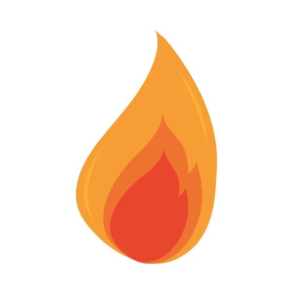Fuego llama quema brillo caliente diseño plano icono — Archivo Imágenes Vectoriales