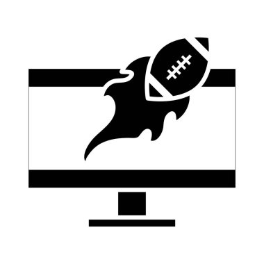 Amerikan futbolu canlı yayın sporu profesyonel ve eğlence amaçlı siluet tasarımı simgesi