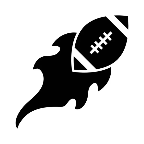 Football américain jeu de ballon volant sport professionnel et récréatif silhouette design icône — Image vectorielle