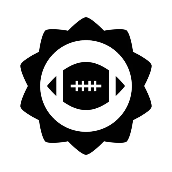 American Football Ballspiel Sport Professional und Freizeit Nadge Silhouette Design-Ikone — Stockvektor