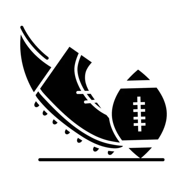 American Football Stiefel und Ballspiel Sport Profi-und Freizeit Silhouette Design-Ikone — Stockvektor