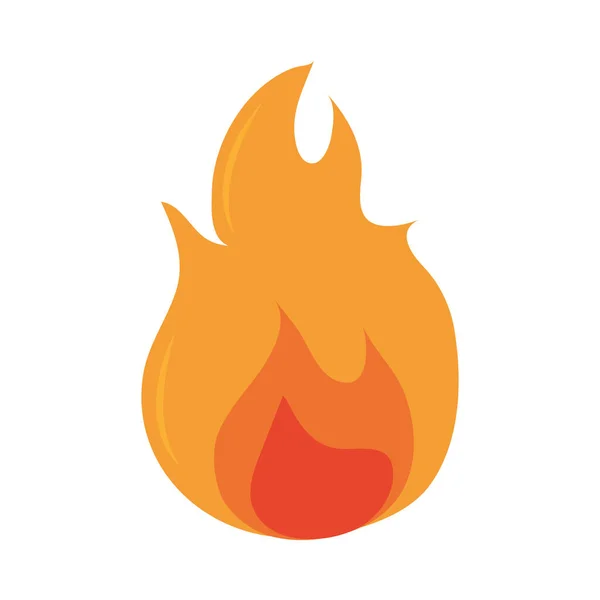 불타는 뜨거운 불꽃 플랫 디자인 아이콘 — 스톡 벡터
