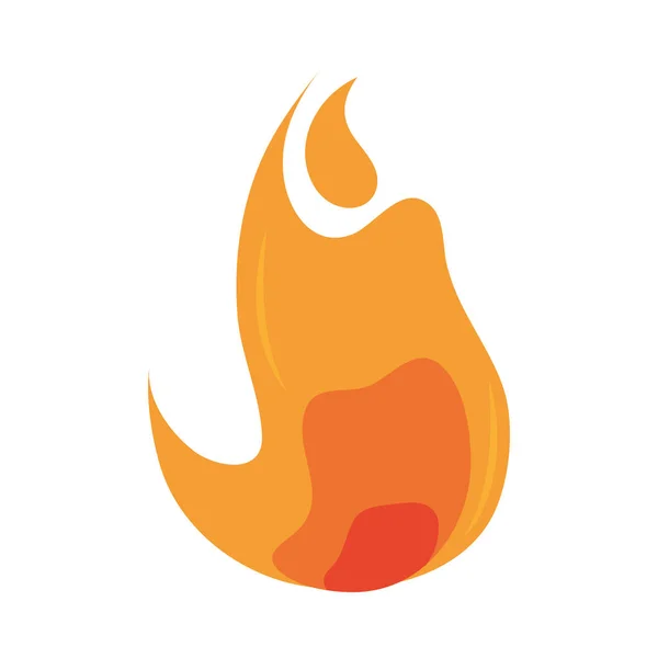 Fuego llama quema brillo caliente diseño plano icono — Archivo Imágenes Vectoriales