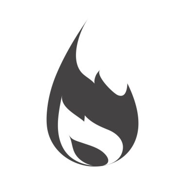 Ateş yanan sıcak, parlak siluet tasarım simgesi