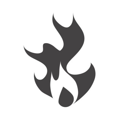 Ateş yanan sıcak, parlak siluet tasarım simgesi