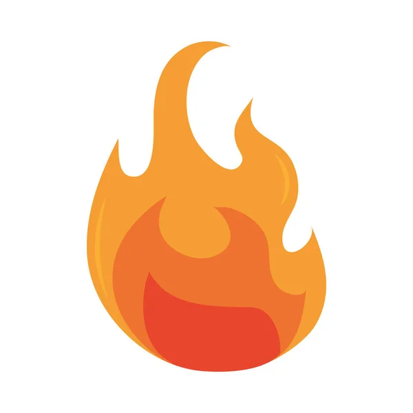 Fuego llama quema brillo caliente diseño plano icono — Archivo Imágenes Vectoriales