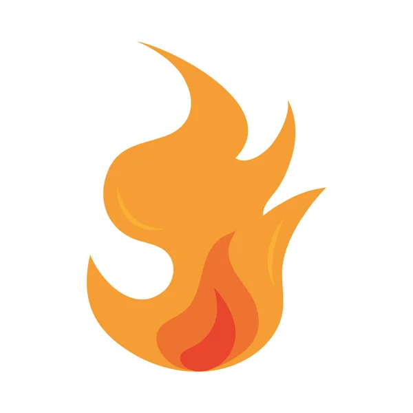 Fuego llama quema brillo caliente diseño plano icono — Archivo Imágenes Vectoriales