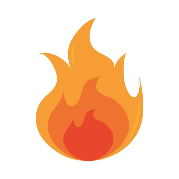 Fuego llama quema brillo caliente diseño plano icono — Archivo Imágenes Vectoriales