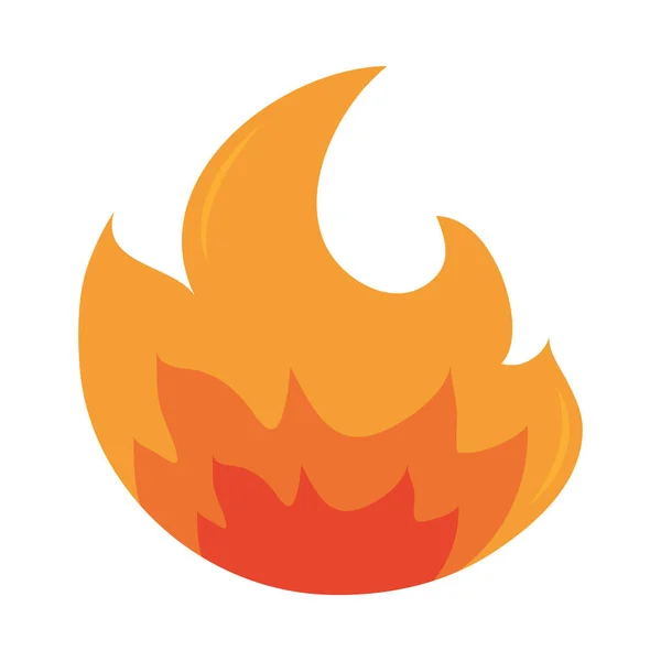 Fuego llama quema brillo caliente diseño plano icono — Archivo Imágenes Vectoriales